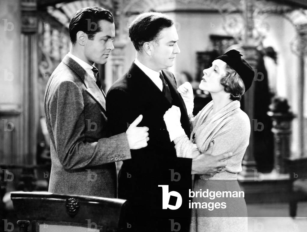 ANOTHER LANGUAGE, from left, Robert Montgomery, Willard Robertson, Helen Hayes, 1933