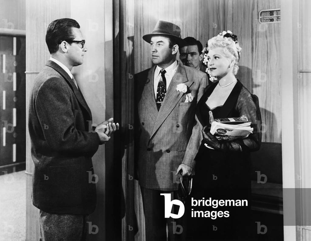 BORN YESTERDAY, from left: William Holden, Broderick Crawford, Judy Holliday, 1950