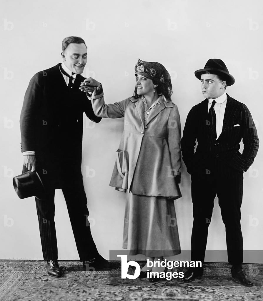 A DASH OF COURAGE, from left: Harry Gribbon, Gloria Swanson, Bobby Vernon, 1916