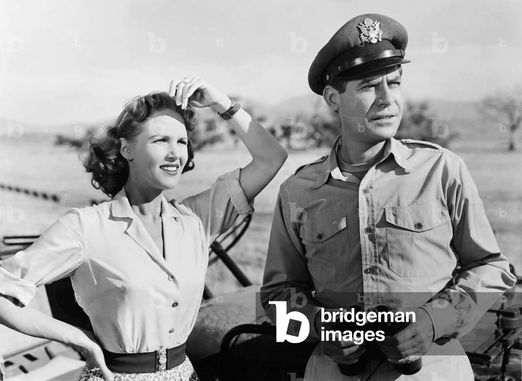 DRAGONFLY SQUADRON, from left: Barbara Britton, John Hodiak, 1954