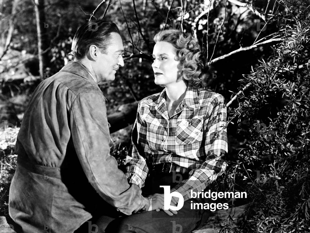 THE ENCHANTED FOREST, from left, Edmund Lowe, Brenda Joyce, 1945