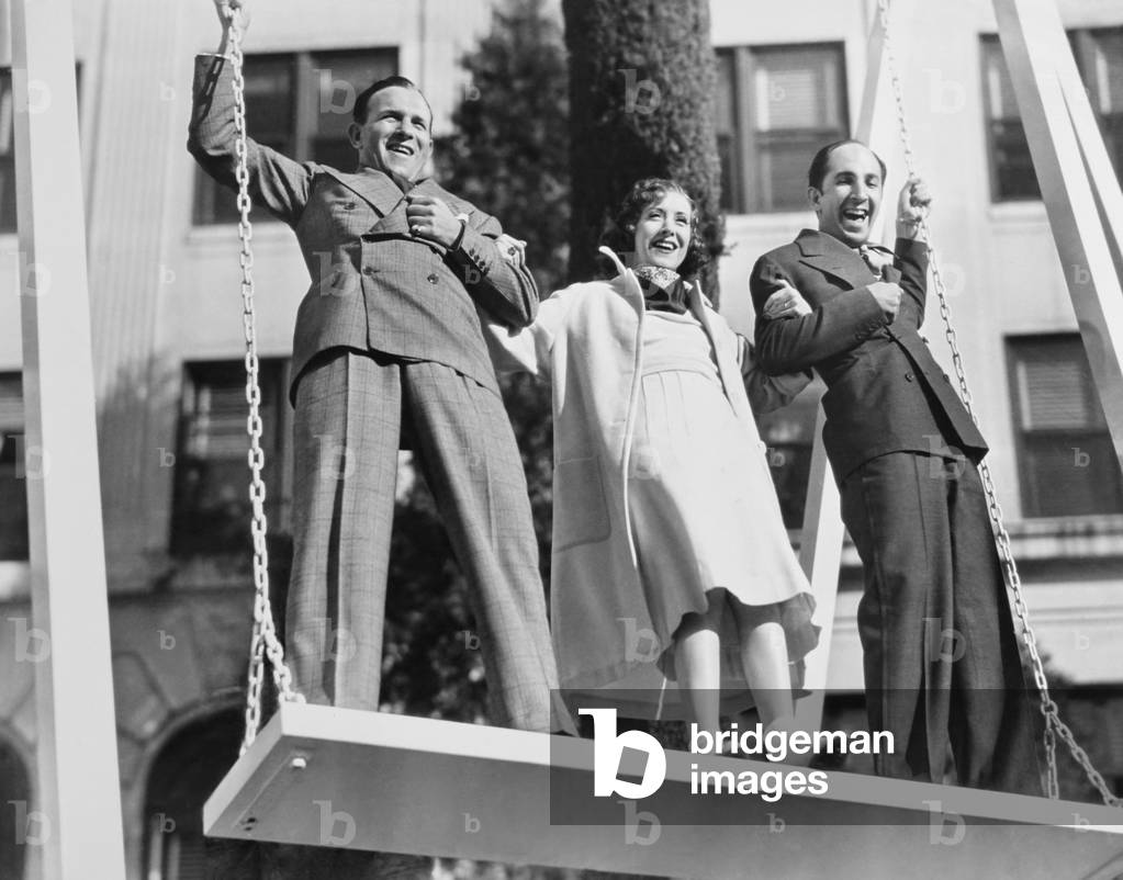 COLLEGE SWING, from left: George Burns, Gracie Allen, Ben Blue, 1938