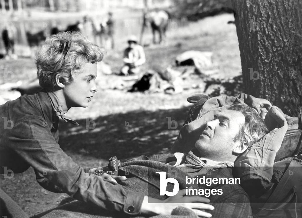THE NAKED SPUR, (aka COLORADO JIM), from left, Janet Leigh, James Stewart, 1953