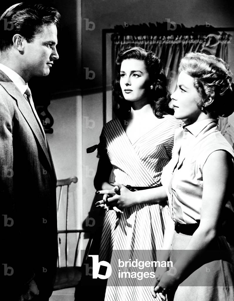 CODE TWO, from left, Ralph Meeker, Elaine Stewart, Sally Forrest, 1953