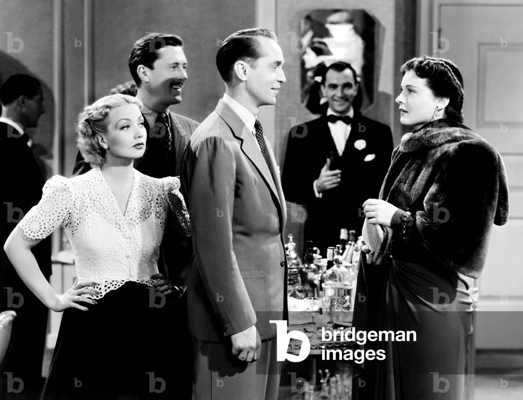 FAST AND FURIOUS, from left, Ann Sothern, Allyn Joslyn, Franchot Tone, Lee Bowman, Ruth Hussey, 1939