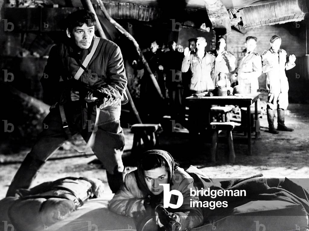 COUNTER-ATTACK, from left, Paul Muni, Marguerite Chapman, 1945
