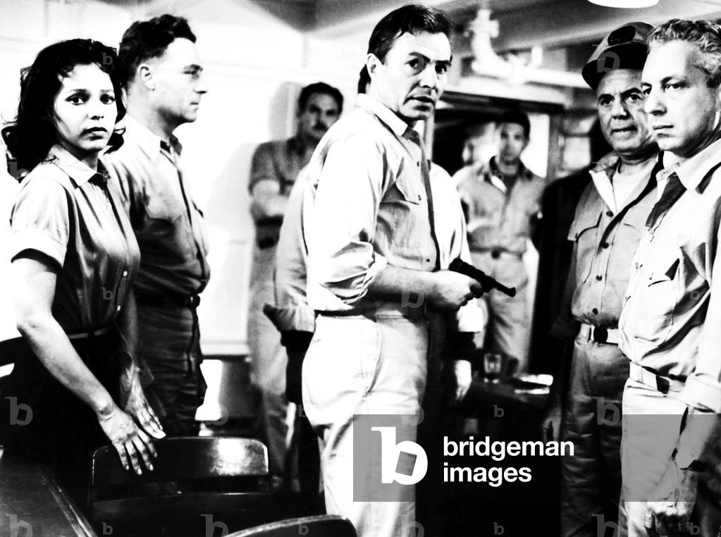 THE DECKS RAN RED, from left, front, Dorothy Dandridge, James Mason, 1958