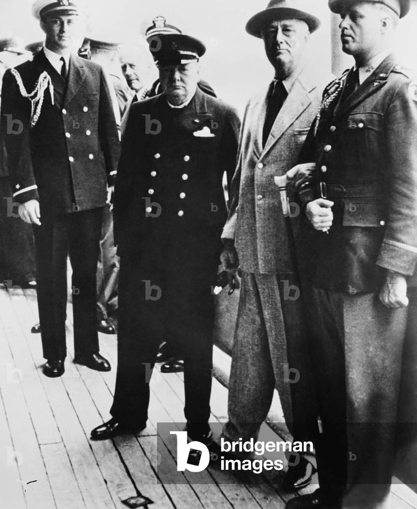 THE FINEST HOURS, front from left: Prime Minister Winston Churchill, President Franklin Roosevelt aboard the HMS Prince of Wales, 1941, 1964