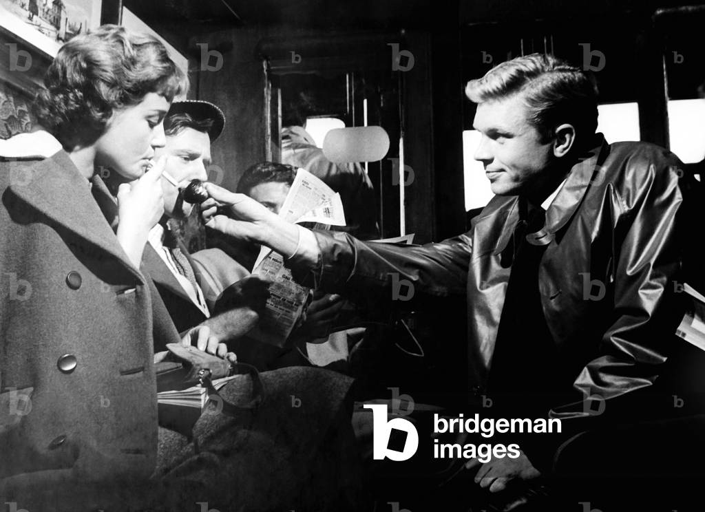 BACHELOR OF HEARTS, from left, front, Sylvia Syms, Hardy Kruger, 1958