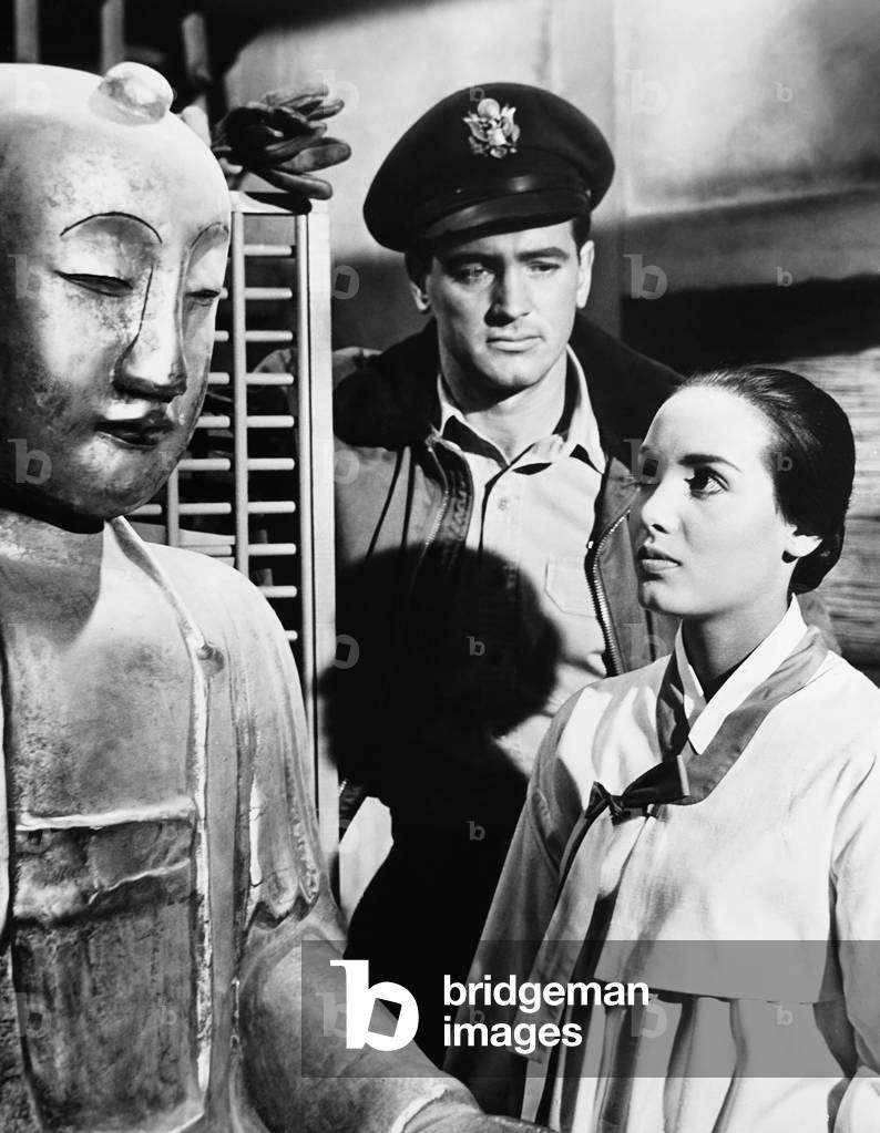 BATTLE HYMN, from left: Rock Hudson, Anna Kashfi, 1957