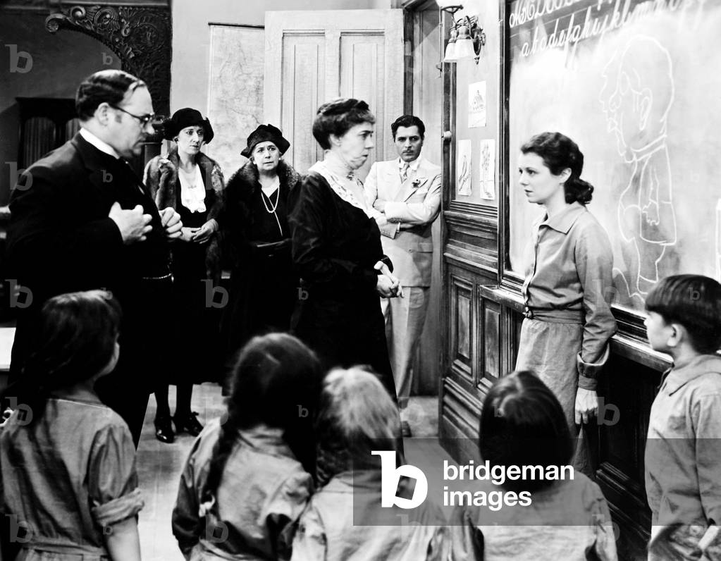 DADDY LONG LEGS, cast includes, from left, Louise Closser Hale, Elizabeth Patterson, Warner Baxter, Janet Gaynor, 1931