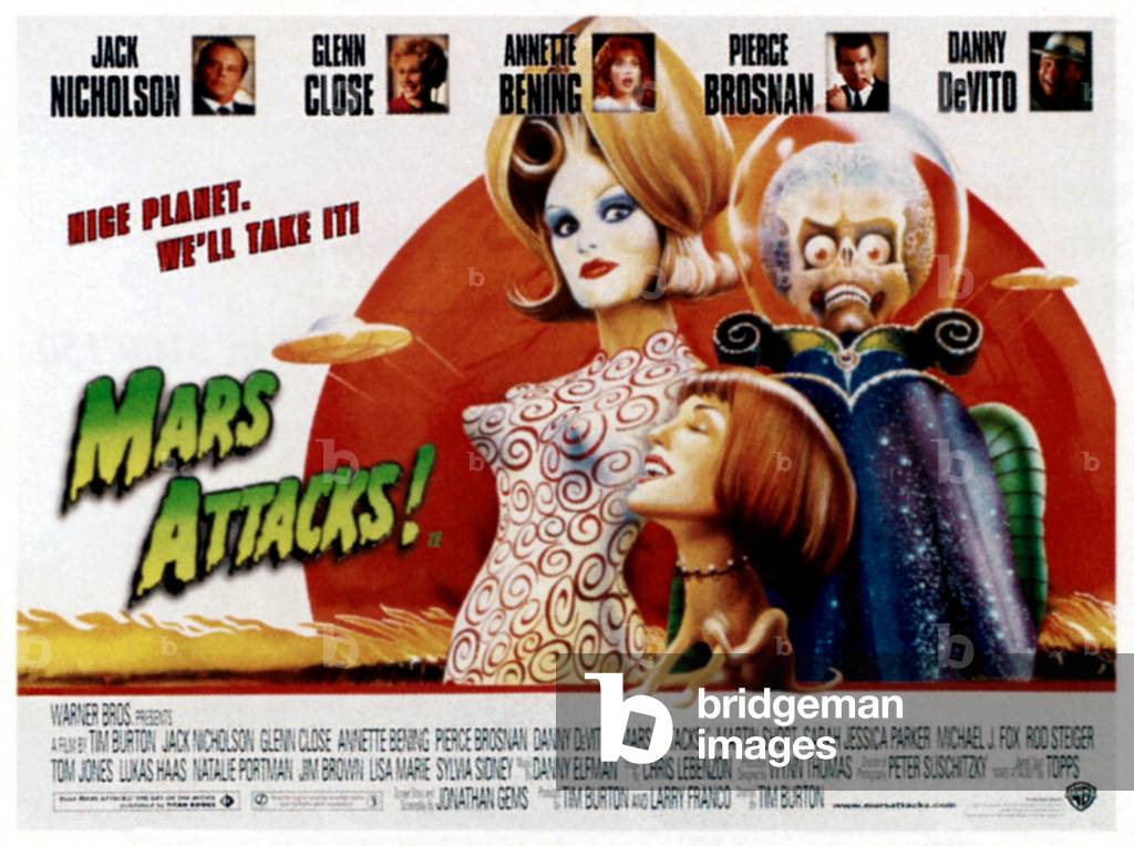 MARS ATTACKS!, top from left Jack Nicholson, Glenn Close,