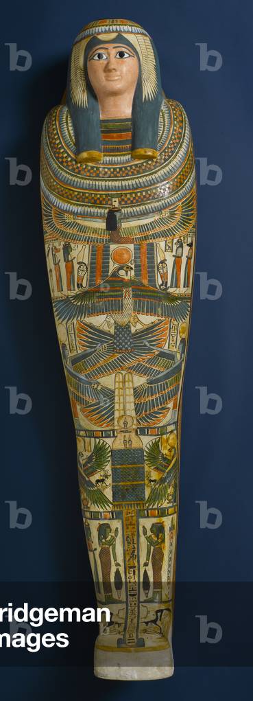 Cartonnage mask of Shep en-Mut, 800 BC (wood, plaster & pigment)