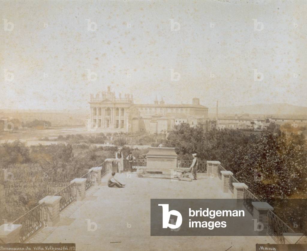 Panorama of part of Rome from the Wolkonsky villa: created by the Russian princess Zenaide in the mid nineteenth century, today the villa is the residence of the ambassador of Great Britain at the Quirinale