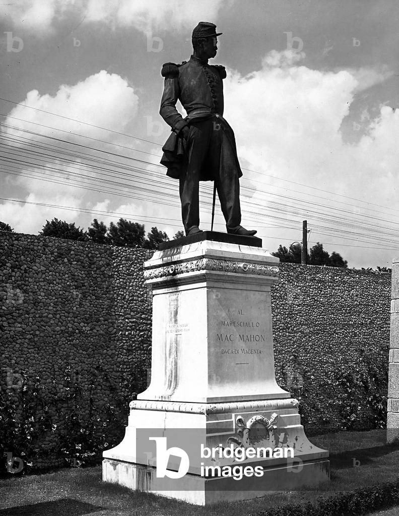 Monument to Marshall Mac Mahon. Sculpture of Luigi Secchi at Magenta