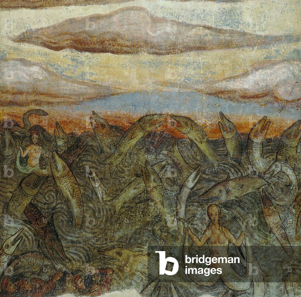 'I pesci salteranno fuori dall'aqua', (The fish jump from the water), detail of the Revelation of John (fresco)