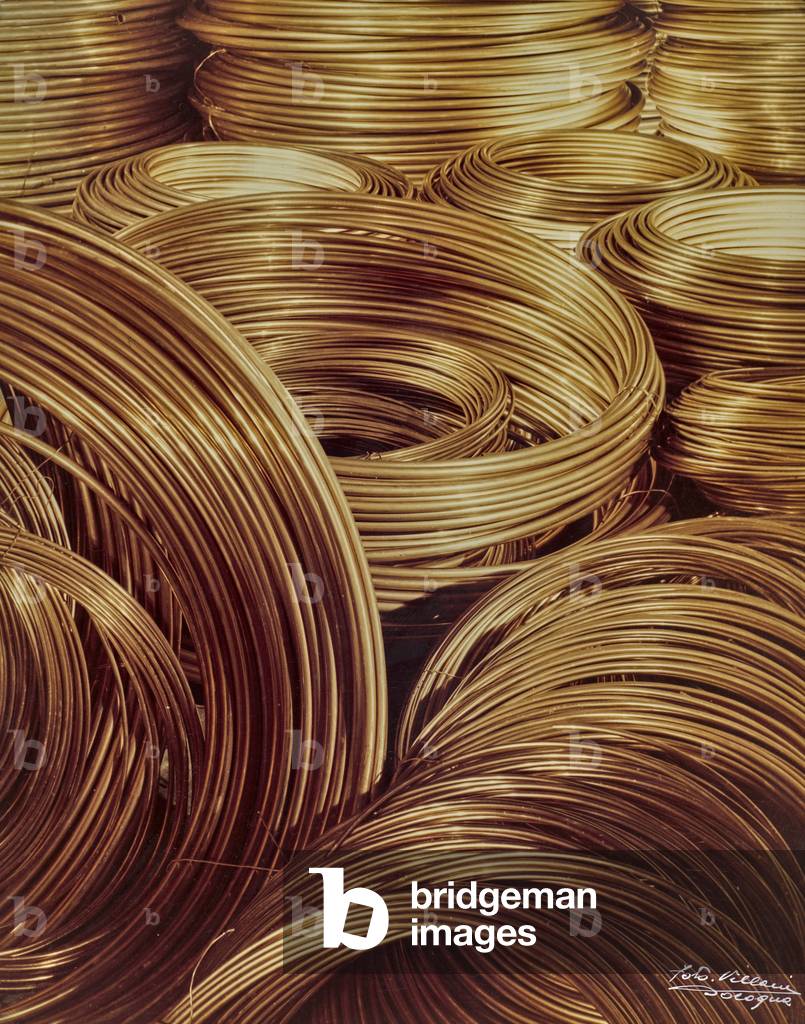 Coils of copper tubes manufactured at the Brescia SMI (Italian Metallurgical Society)