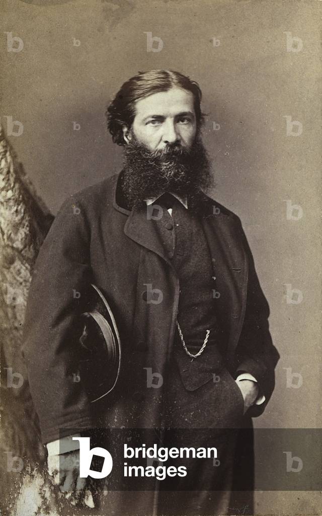 Portrait of the French painter and sculptor Antoine Auguste Ernest Hebert (b/w photo)