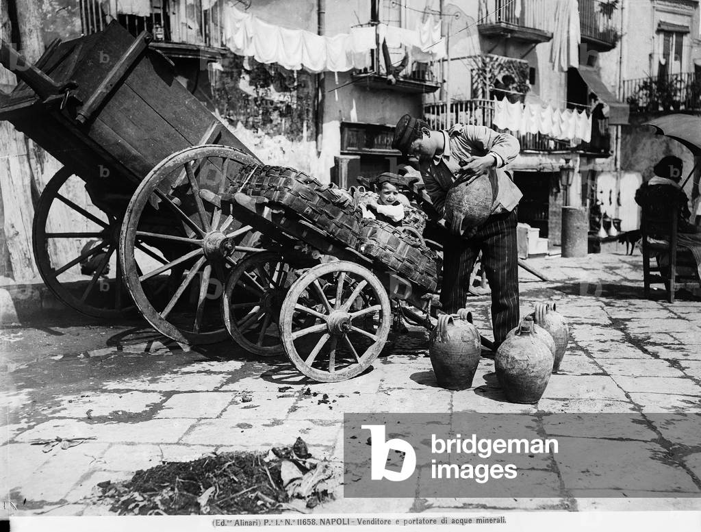 Mineral water seller and bearer, in Naples