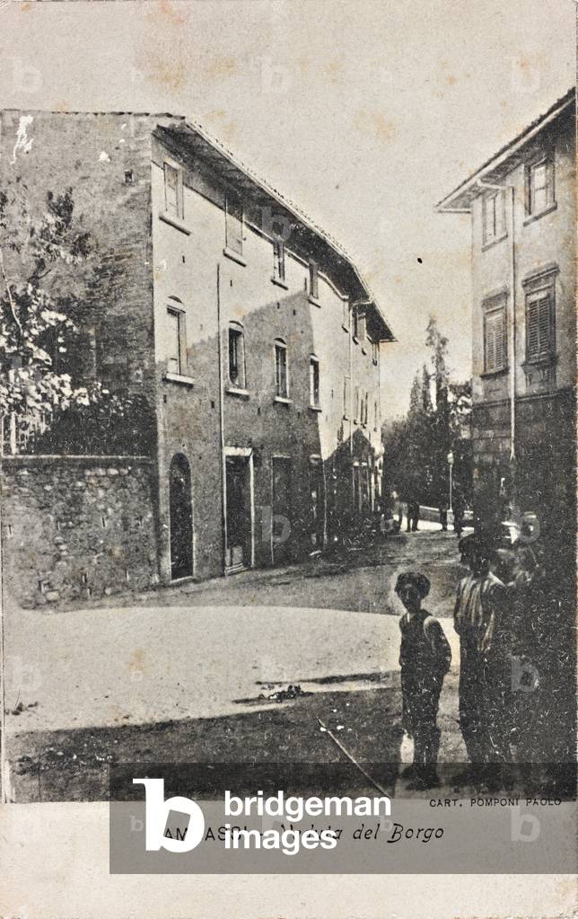 Animated view of Gambassi Terme, postcard