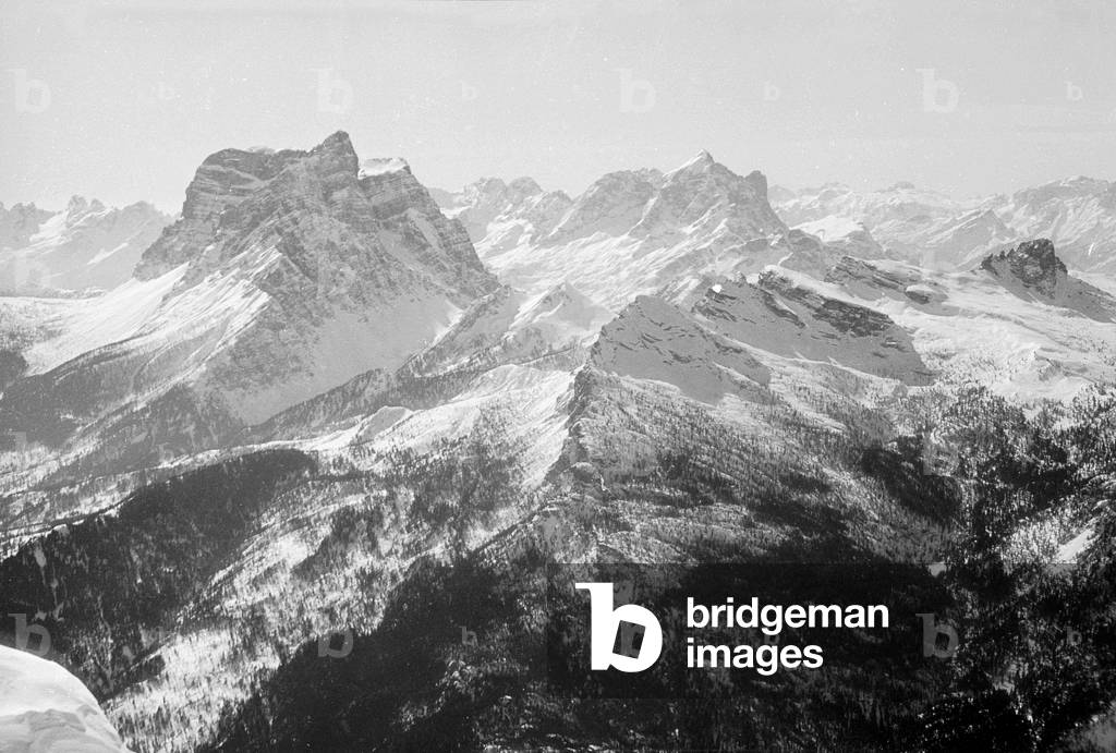 View of snowy mountains, Cortina d'Ampezzo