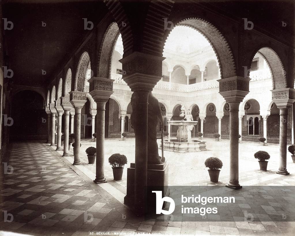 The courtyard of a house in Seville, Spain.