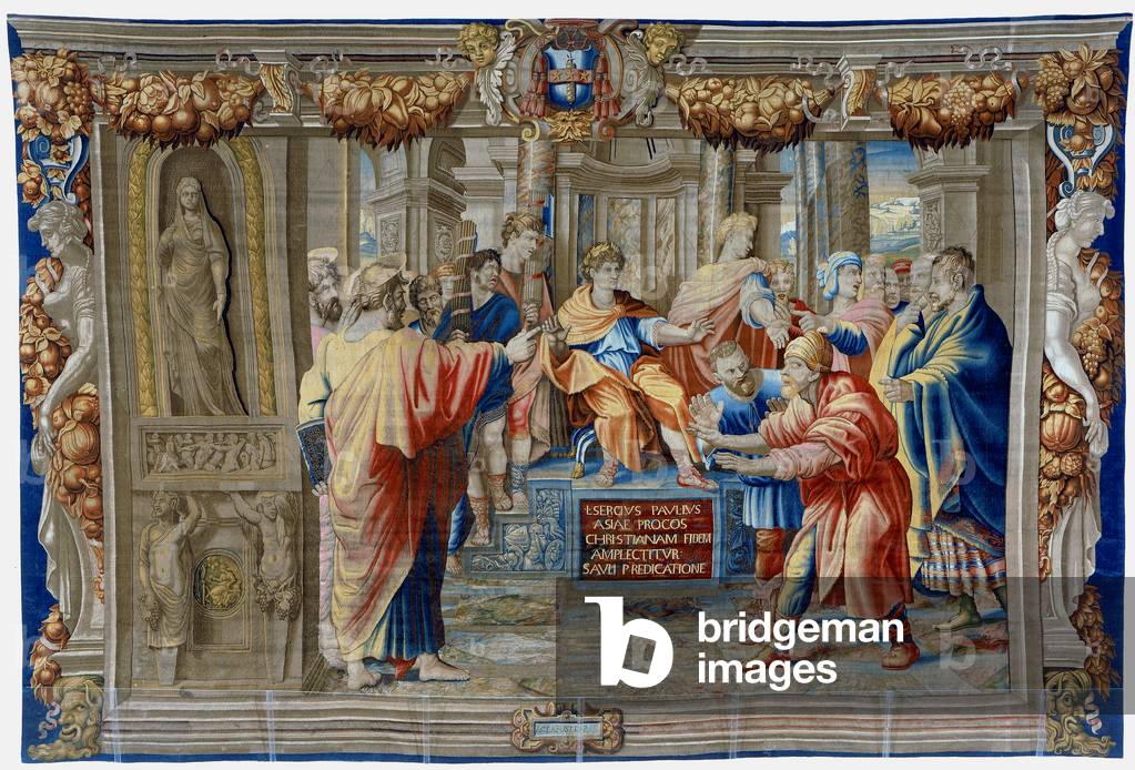 Seventeenth century tapestry depicting the Blinding of the Sorcerer Elima