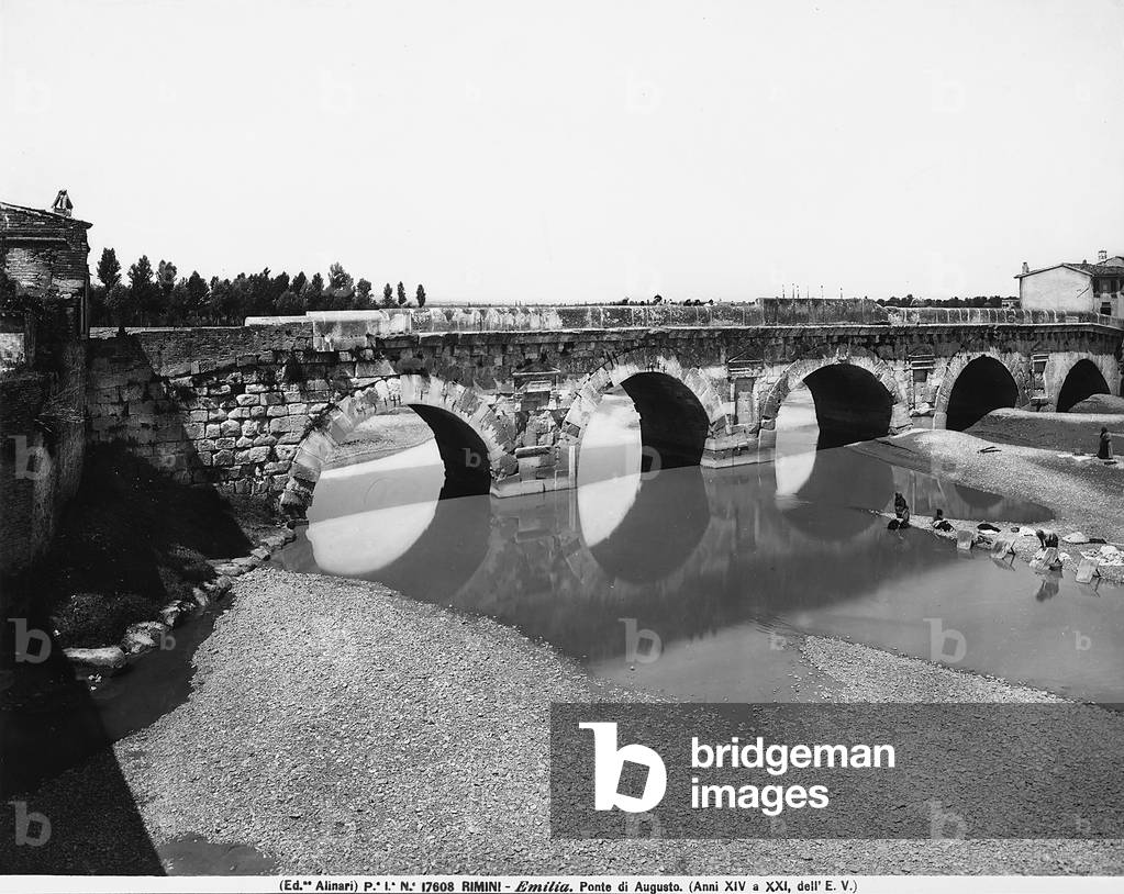 View of the Bridge of Tiberio (also called Augusto) in Rimini.