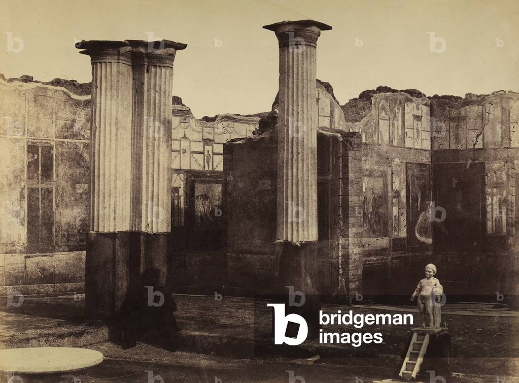 Ruins of a house in the archaeological excavations of Pompeii