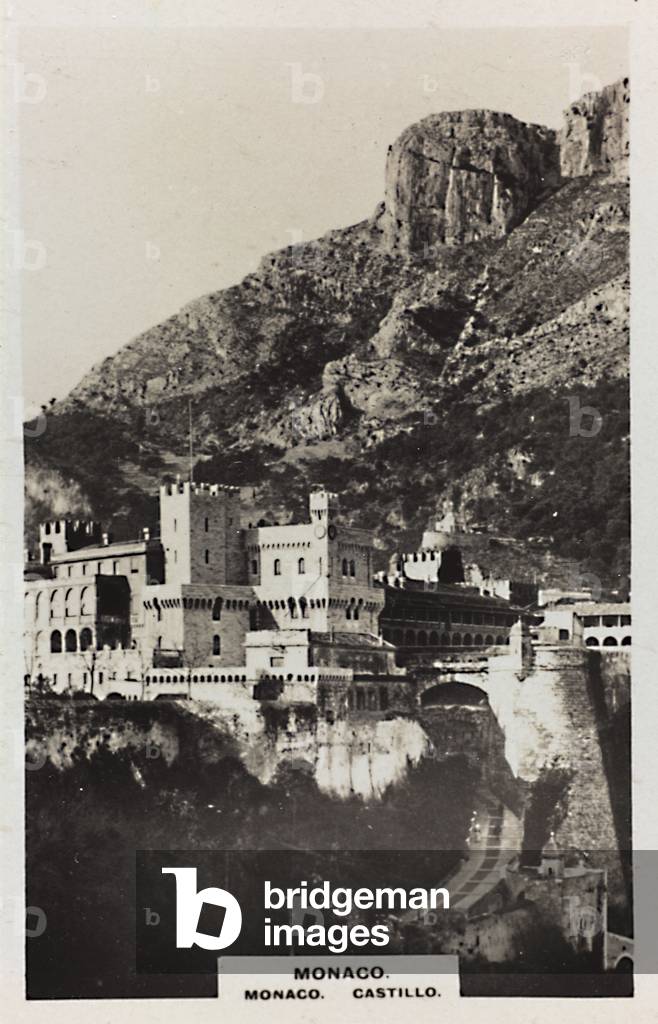 Monaco, The Castle, 1900-1910 ca., Principality of Monaco, Monaco (b/w photo)