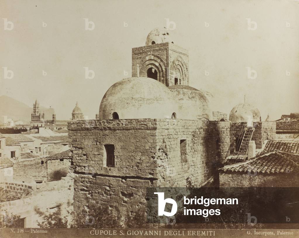 Church of San Giovanni degli Eremiti in Palermo, detail of the domes