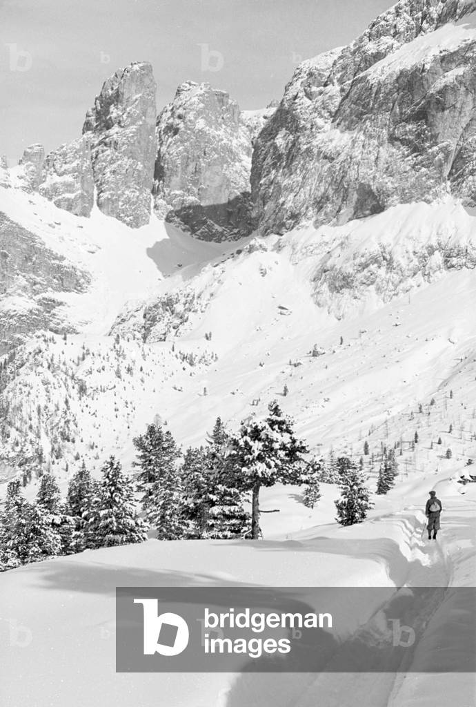 Snowy mountain landscape, Cortina d'Ampezzo