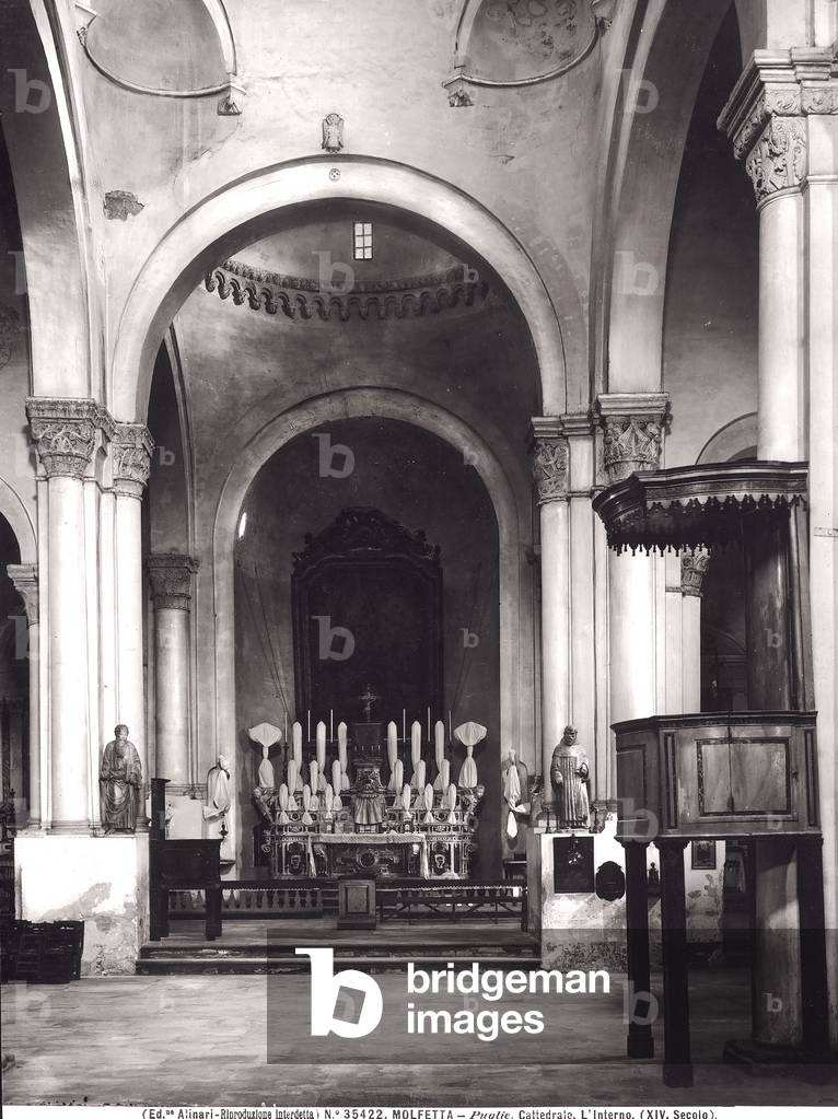 Inside view of the Old Cathedral (San Corrado), in Molfetta, in the province of Bari