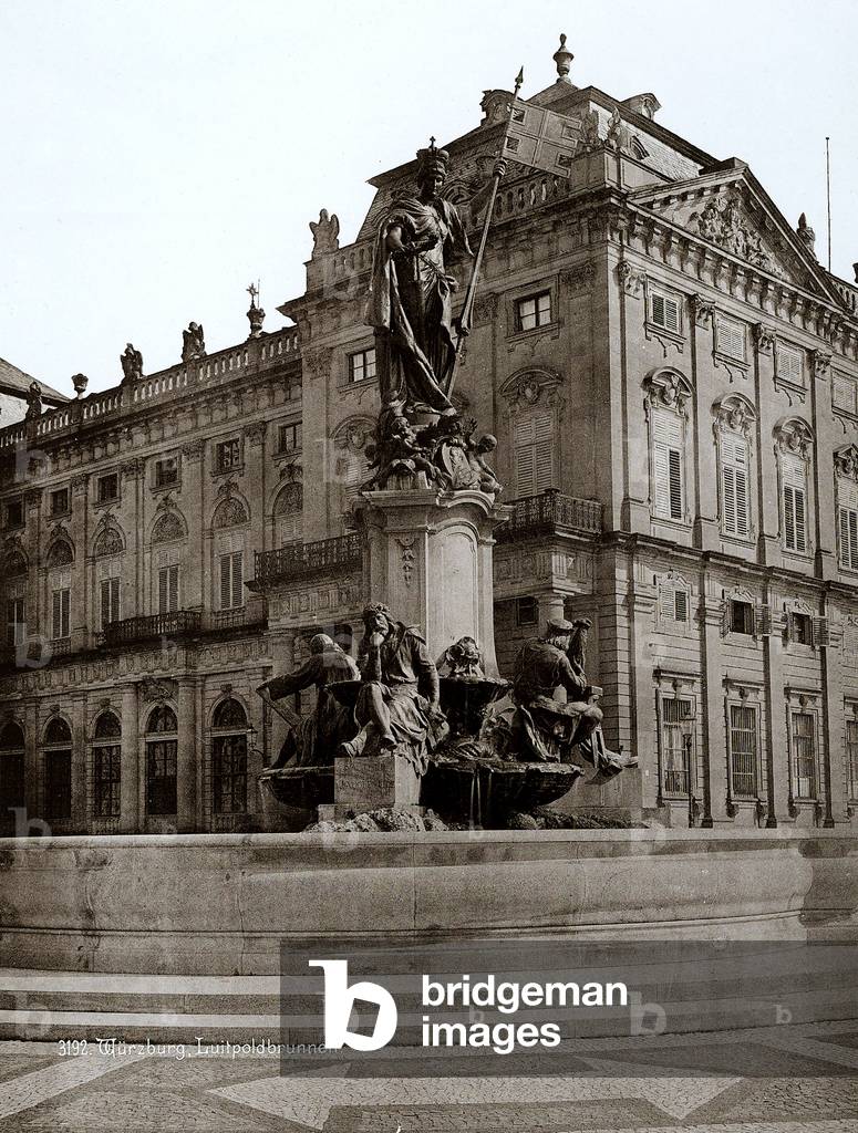 The Luitpoldbrunnen collocated in the Residenzplatz of Würzburg