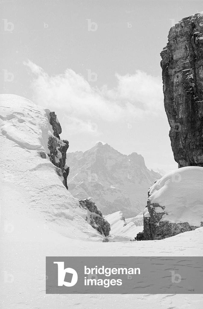Snowy mountain landscape, Cortina d'Ampezzo