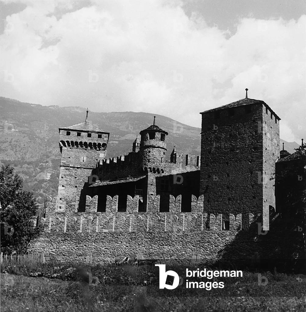 Detail of the Castello di Fènis, Nux, Aosta