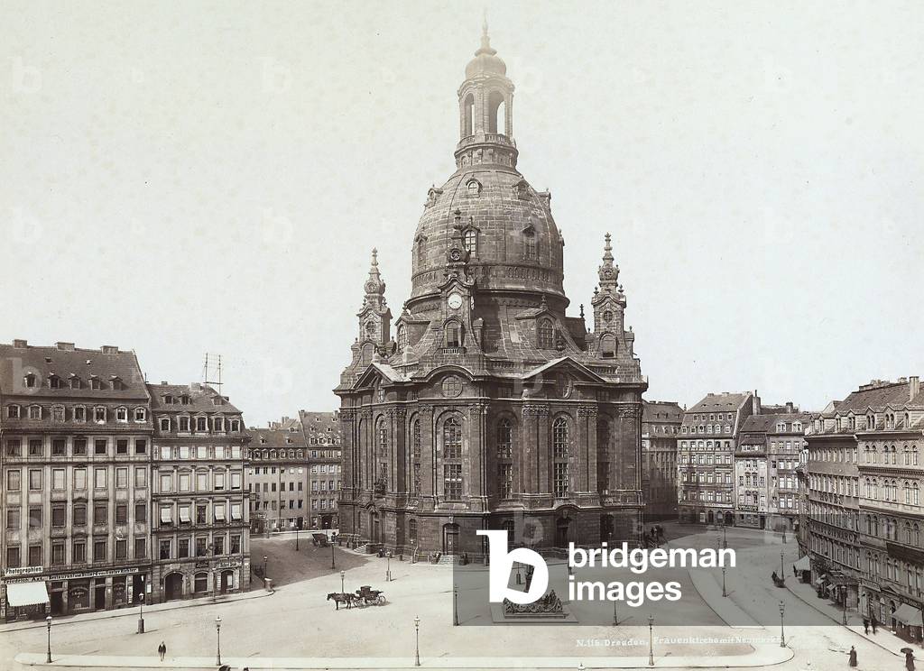 The Frauenkirche, the oldest church of Dresden, now under reconstruction after World War II bombardments.