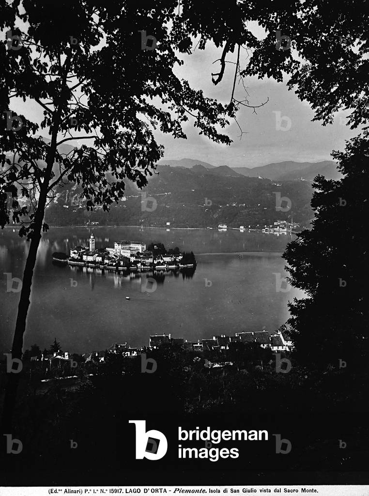 Island of San Giuliano seen from Sacro Monte, Orta san Giuliano, Novara