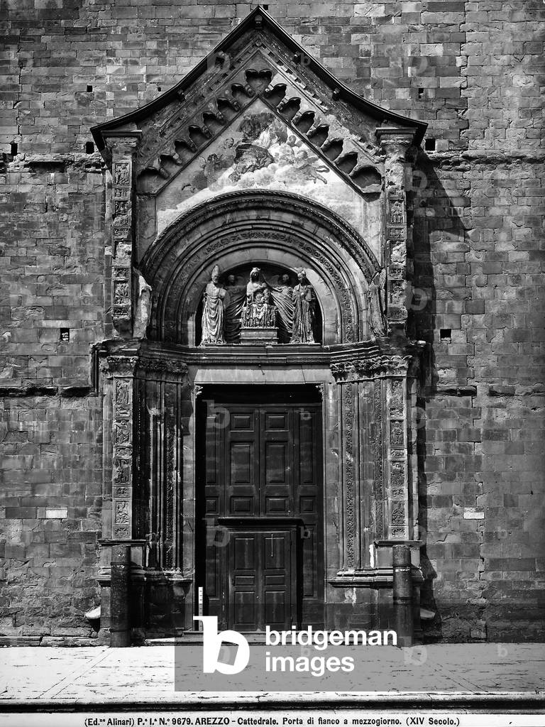 Fourteenth century side door to Arezzo Cathedral