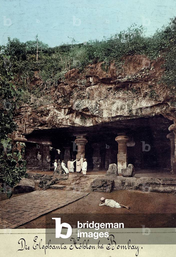 The Elephant Caves in Bombay, 1890 (photomechanic print)