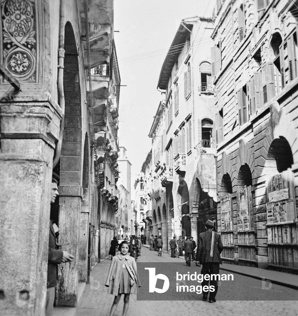 Girl posing on a street in Treviso