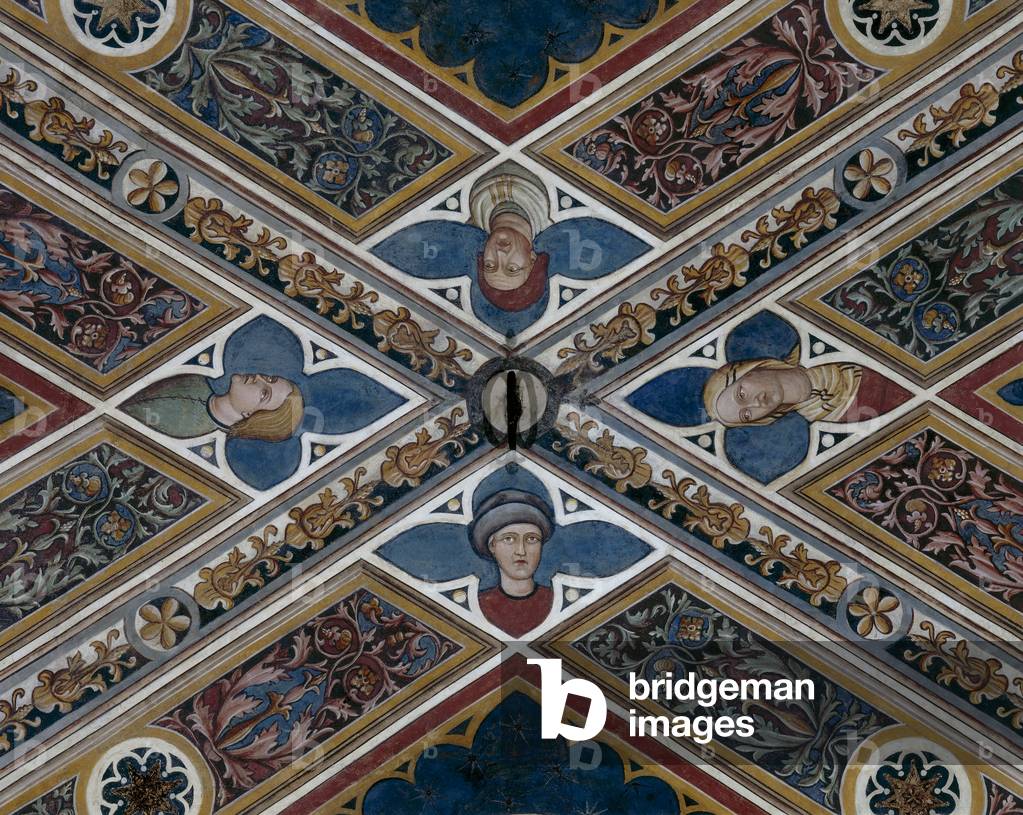 Heads and plant motifs, detail (fresco)