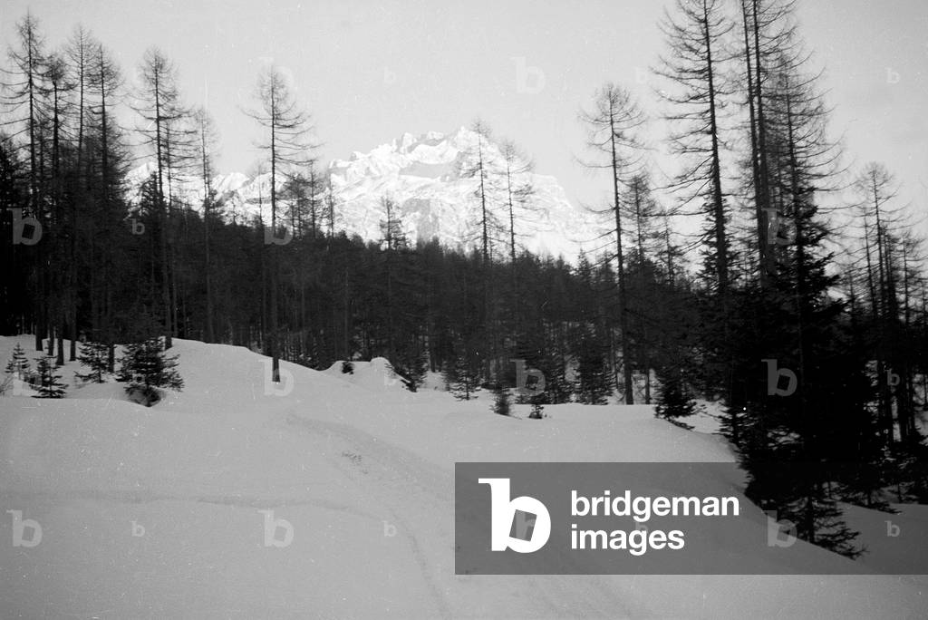 Snowy mountain landscape, Cortina d'Ampezzo