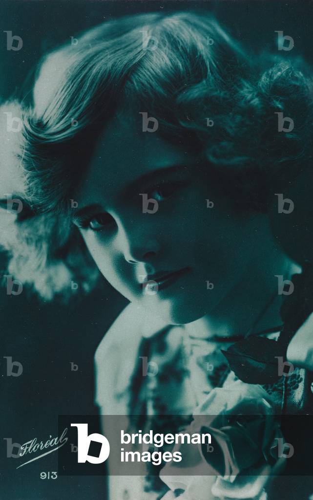 Portrait of a child, postcard