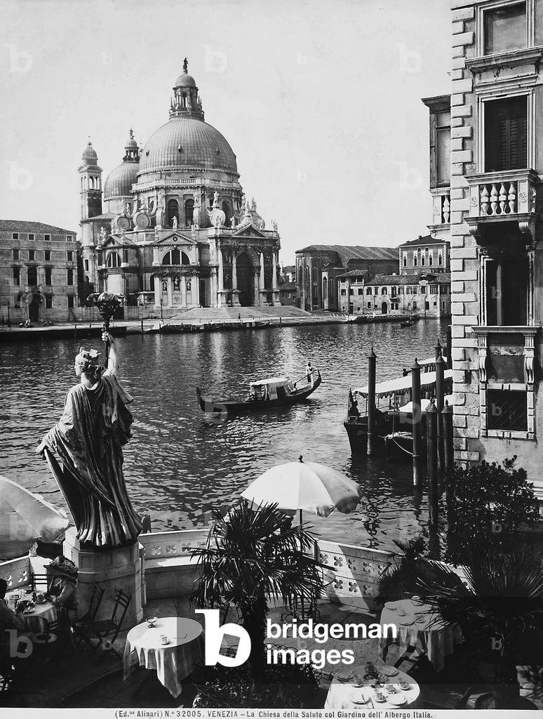 The church of Santa Maria della Salute in Venice photographed from the Hotel Italia