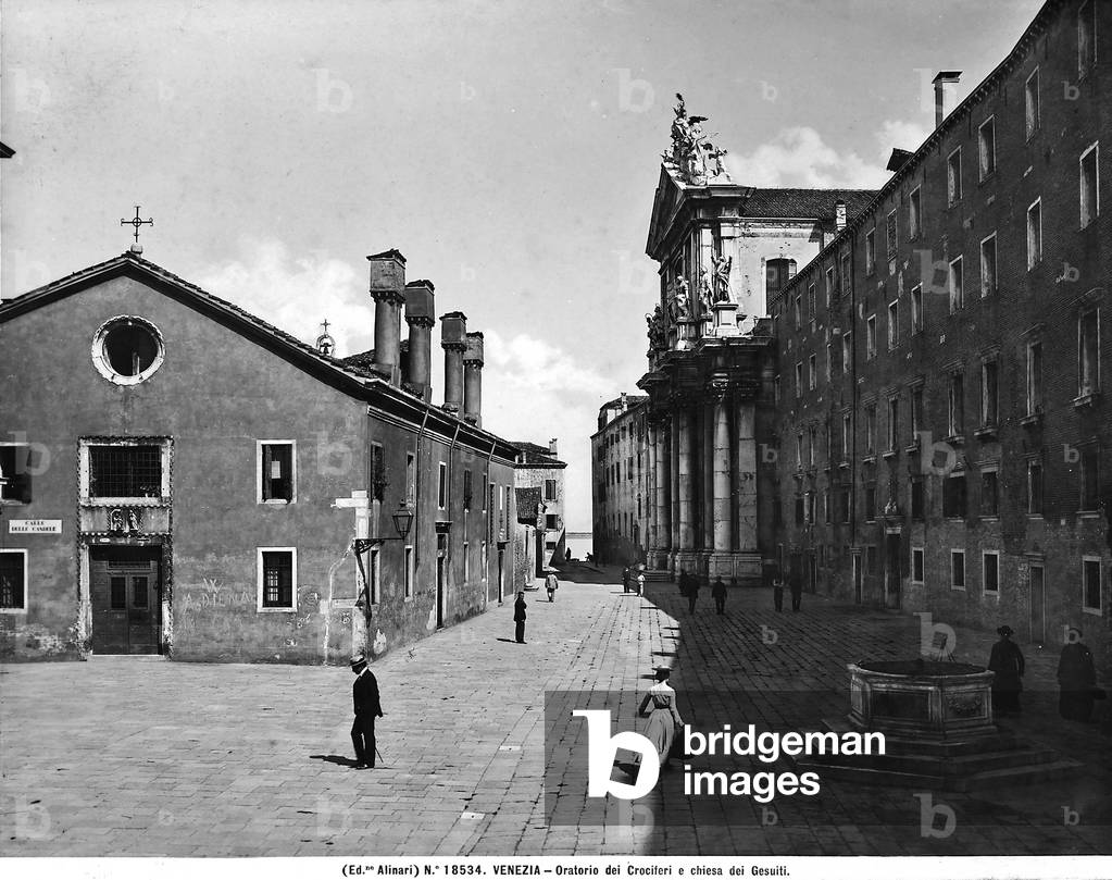 Partial view of the Oratorio dei Crociferi and of the former monastery complex of the Jesuits in Venice