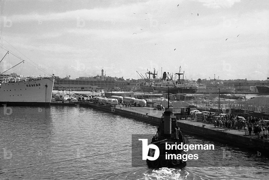 View of the port of Alexandria in Egypt