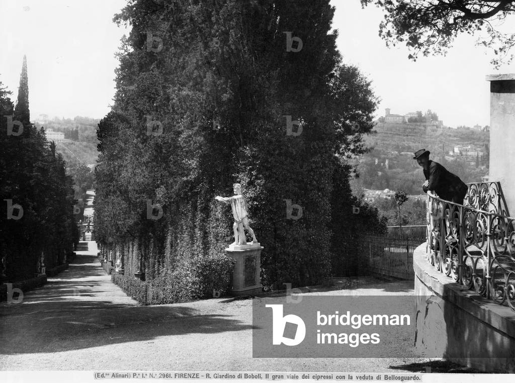 Man with the avenue of cypress trees on the left, Boboli Gardens, Florence