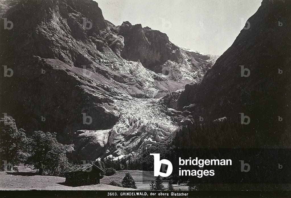 Mountain landscape with glacier in Grindelwald, Switzerland