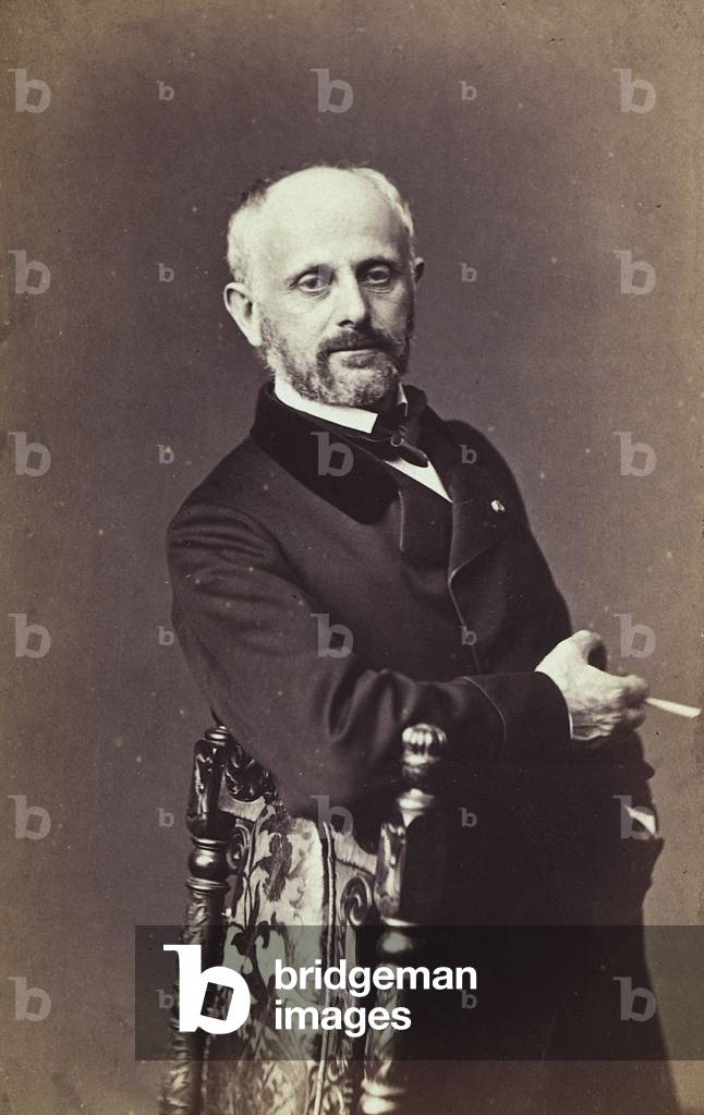 Portrait of the painter Henry Lehmann (b/w photo)